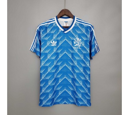 Netherlands 1988 Away Blue Soccer Jersey